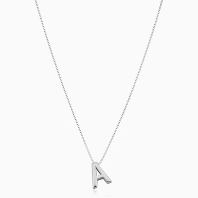 Love letter initial necklace | White Gold