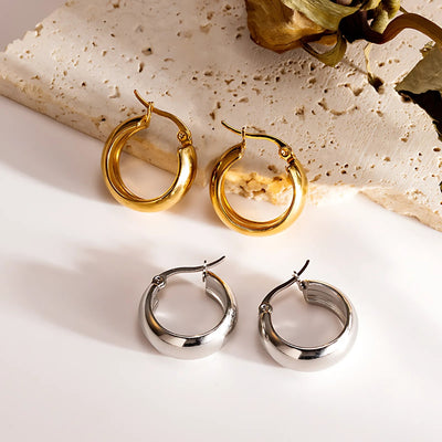 Vintage Gold and Silver Hoop Earrings