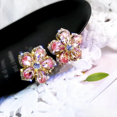 Colorful Zirconia Silver Earrings