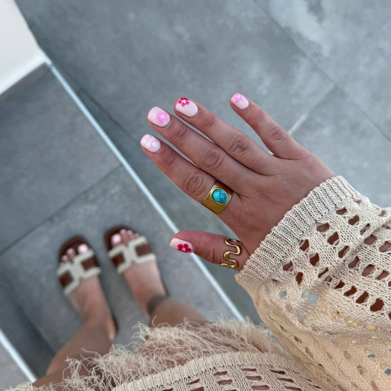 Adjustable Gold Groovy Ring