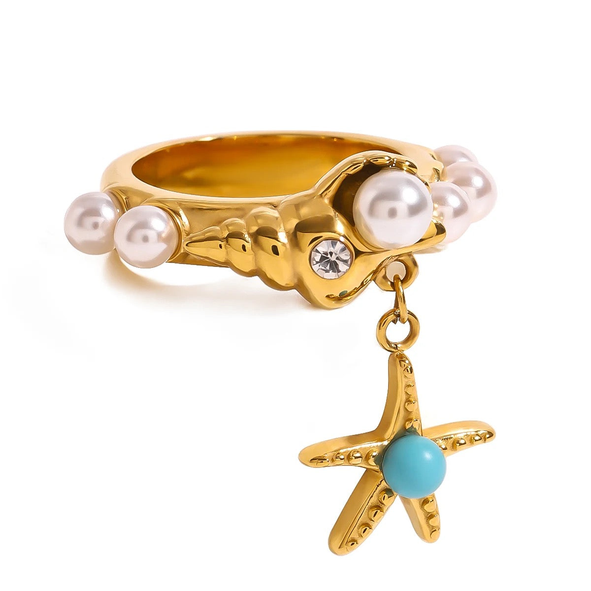 Pearl Starfish Ring