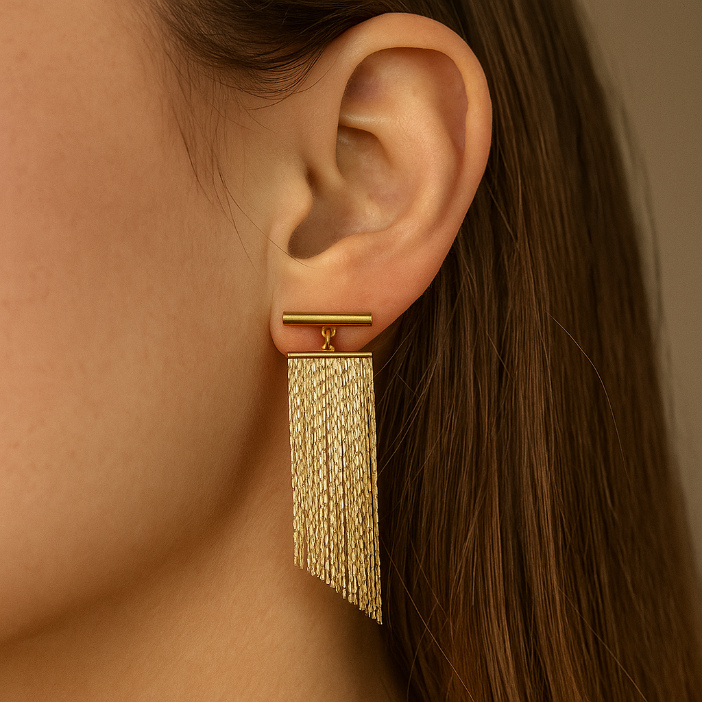 Vintage Golden Curtain Earrings