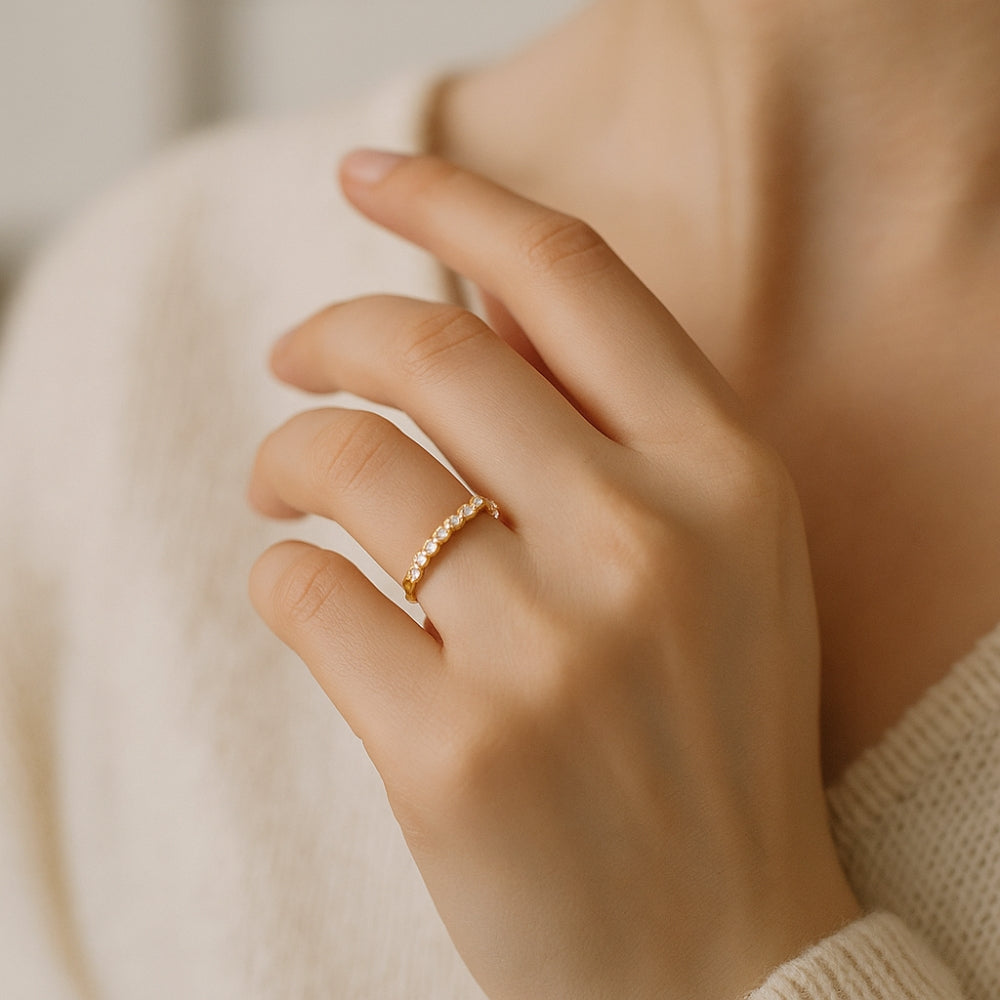Diamond Bubble Ring | White Gold