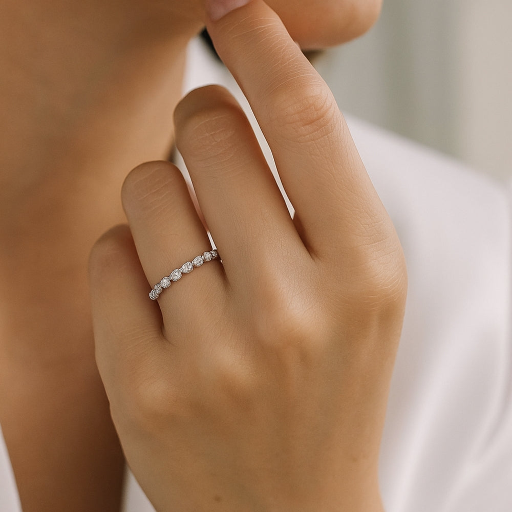 Diamond Bubble Ring | White Gold