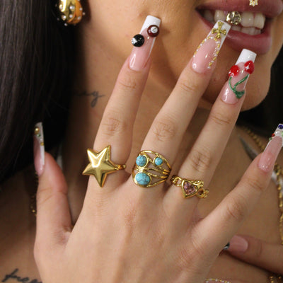 Adjustable Gold Star Ring