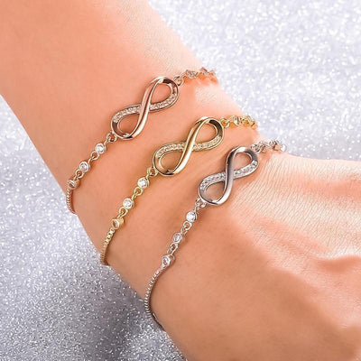 Adjustable Silver Infinity Bracelet