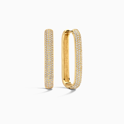 Large Icon Pavé Hoops | Gold