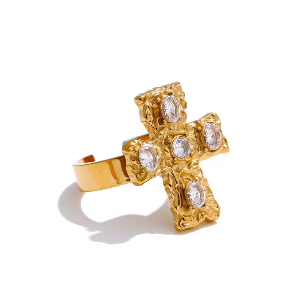 Gold Cross Ring