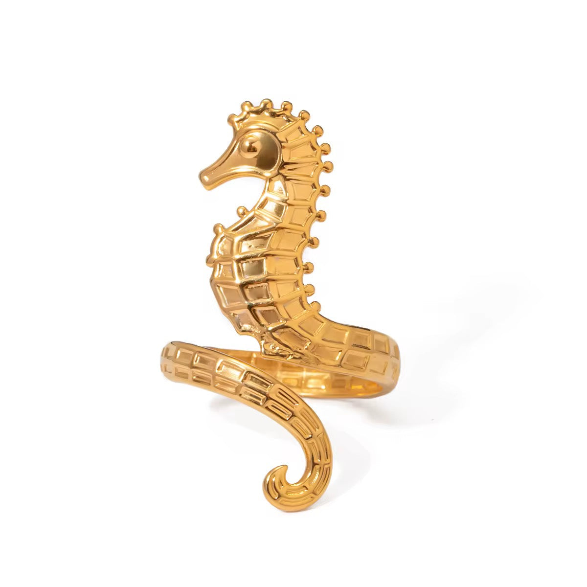 Gold Seahorse Ring