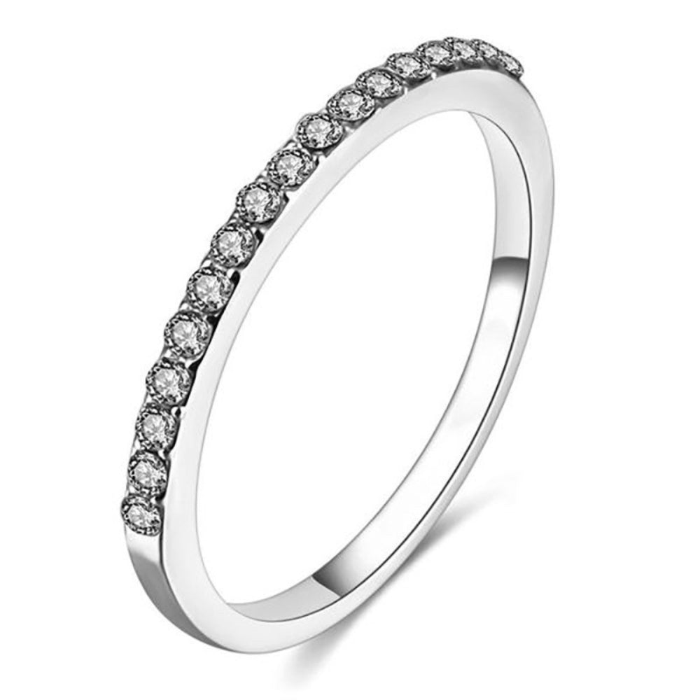 Moissanite Wedding Band | White Gold