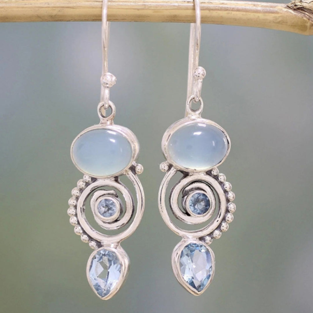 Exclusive Vintage Silver Moonstone Earrings