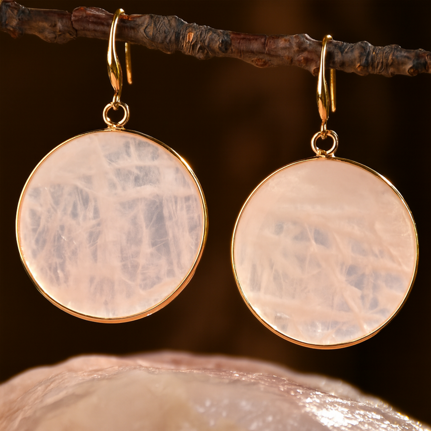 Vintage rose sterling silver round brilliant earrings