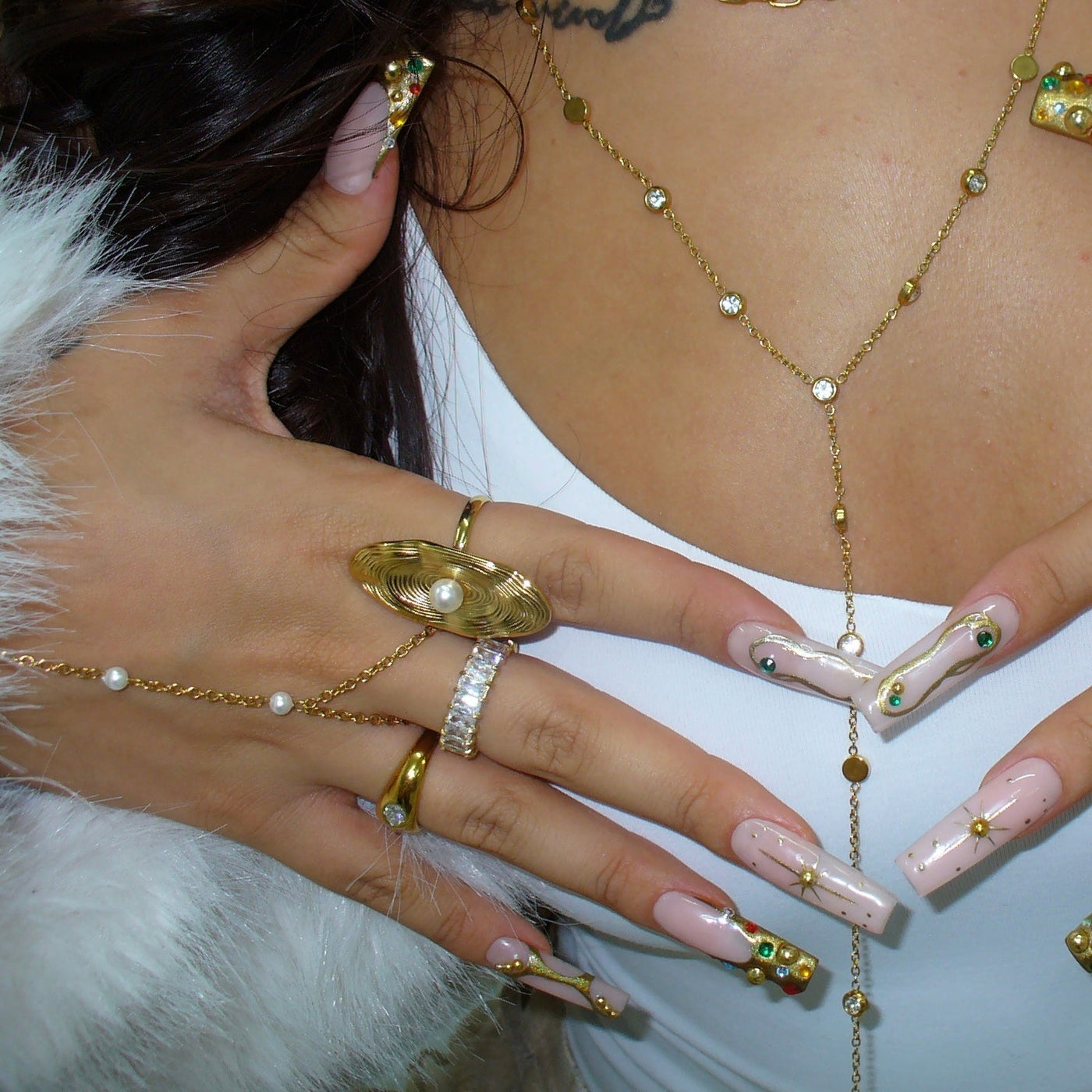 Gold Irregular Pearl Ring