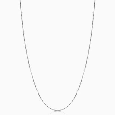 Bodega Box Necklace | White Gold