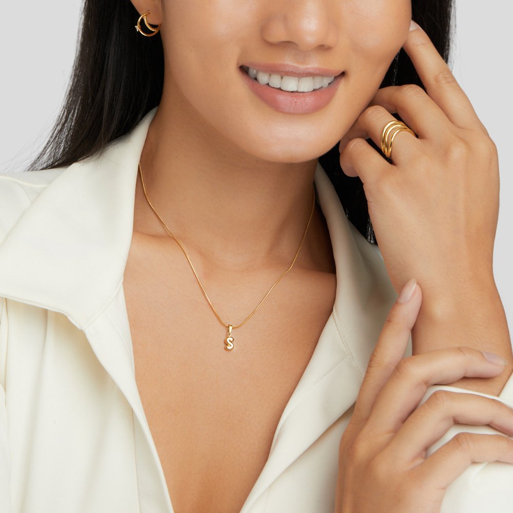 Sophisticated Bubble Letter Necklace
