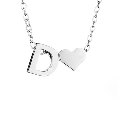 Forever Love & Letter Silver Necklace