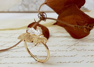 Dainty Gold Leaf Autumn Ring