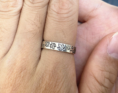925 Silver Maple Leaves Ring