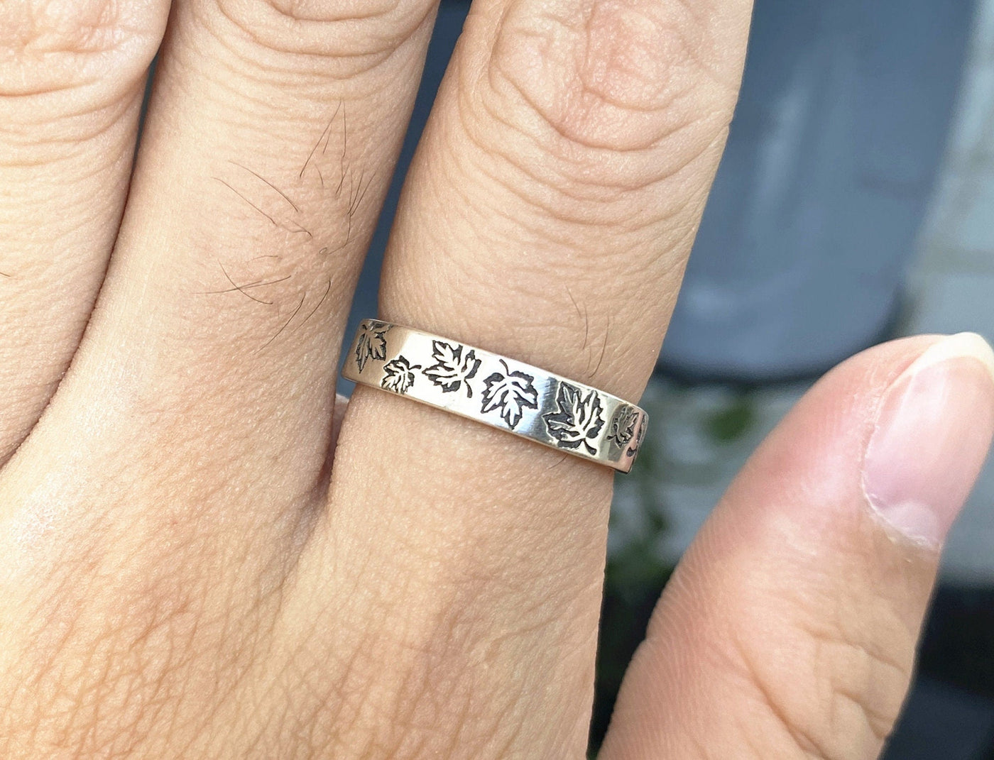 925 Silver Maple Leaves Ring