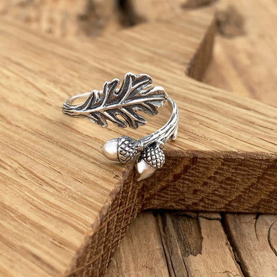 Oak Leaf Acorn Adjustable Ring