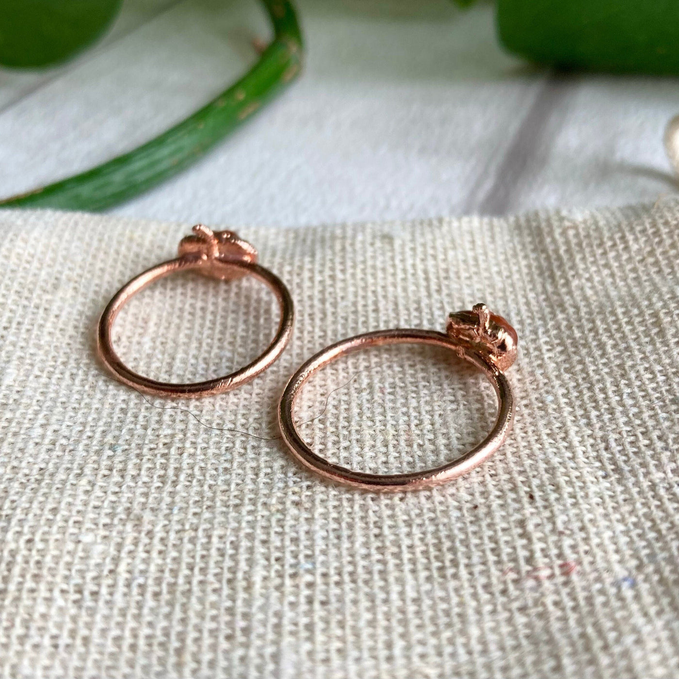 Carnelian Dainty Pumpkin Copper Ring