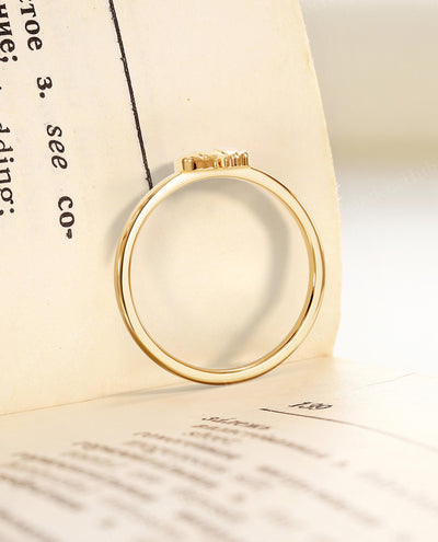 Gold Pumpkin Dainty Stacking Ring for Women