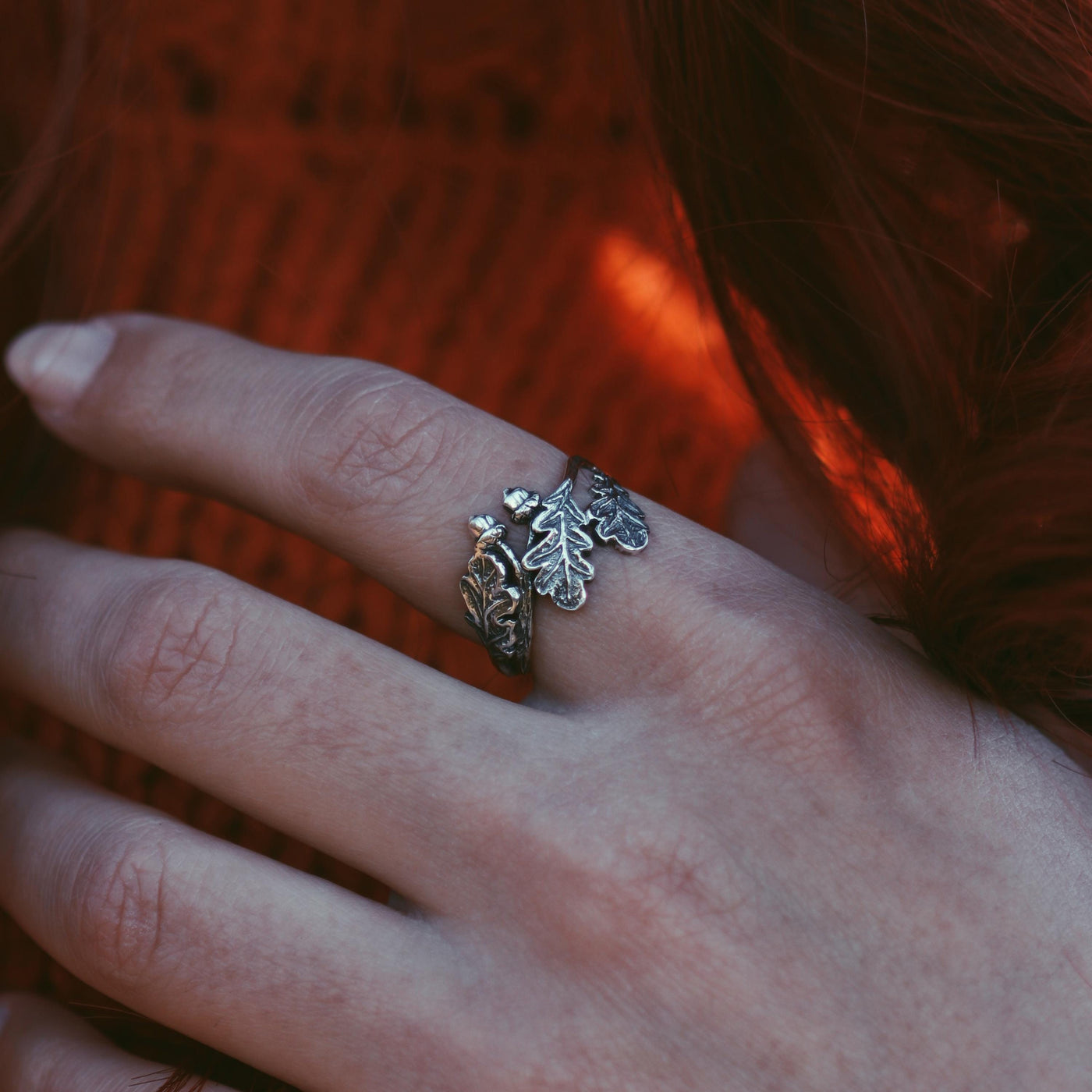 Maple Oak Leaf Sterling Silver Ring