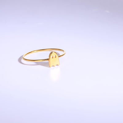 24k Gold Filled Ghost Ring: Fall Halloween Jewelry