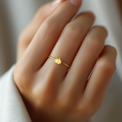24k Gold Filled Pumpkin Ring Dainty Fall Jewelry