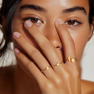 24k Gold Filled Ghost Ring: Fall Halloween Jewelry