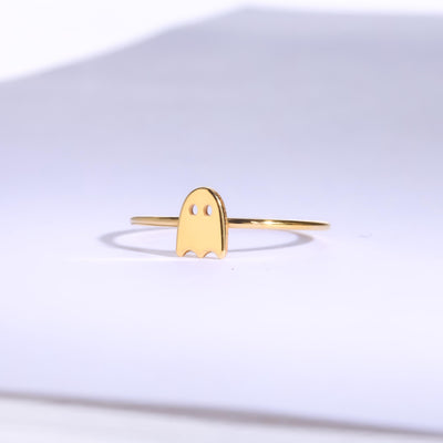 24k Gold Filled Ghost Ring: Fall Halloween Jewelry