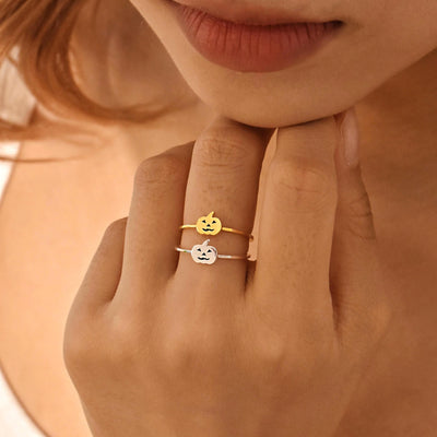 Dainty Pumpkin Stacking Halloween Ring