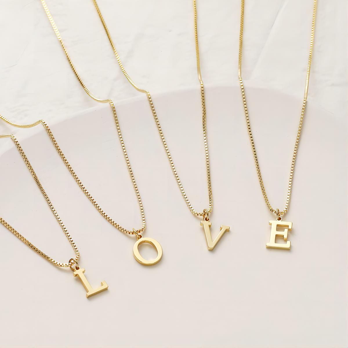 Love Letter Initial Necklace | Gold
