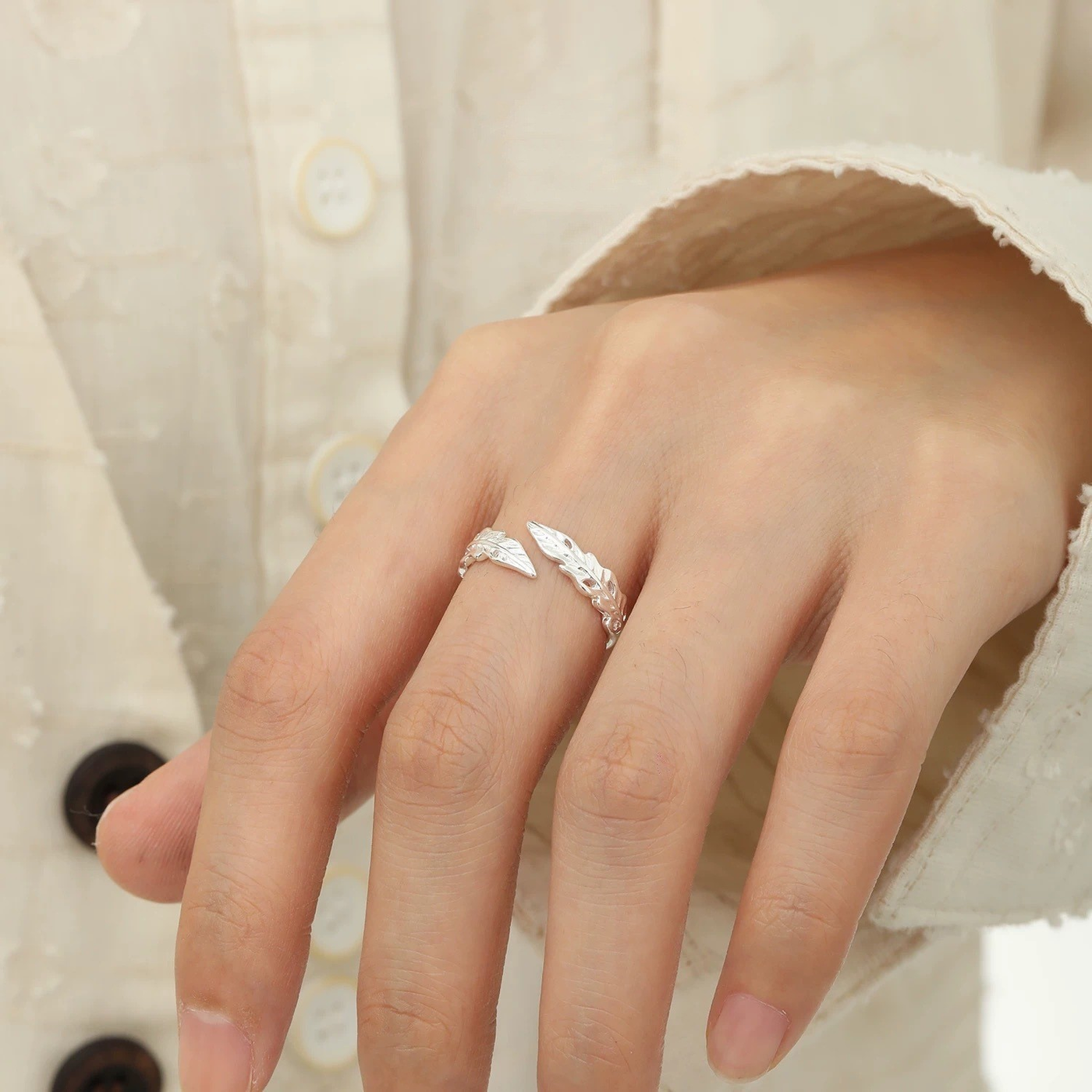 Feather 925 Sterling Silver Ring