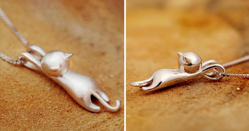 Charming Silver Cat Necklace