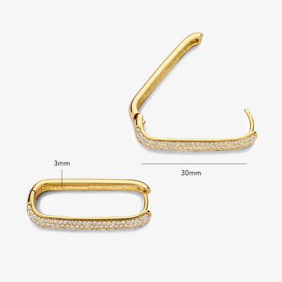 Large Icon Pavé Hoops | Gold